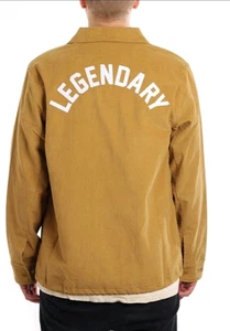 Mitchell & Ness Legendary Corduroy Tan Gold Coaches Jacket and Size L eagles - Picture 1 of 15
