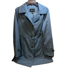 London Fog Womens Trench Mid Length Jacket Blue Size 6 - Picture 1 of 17