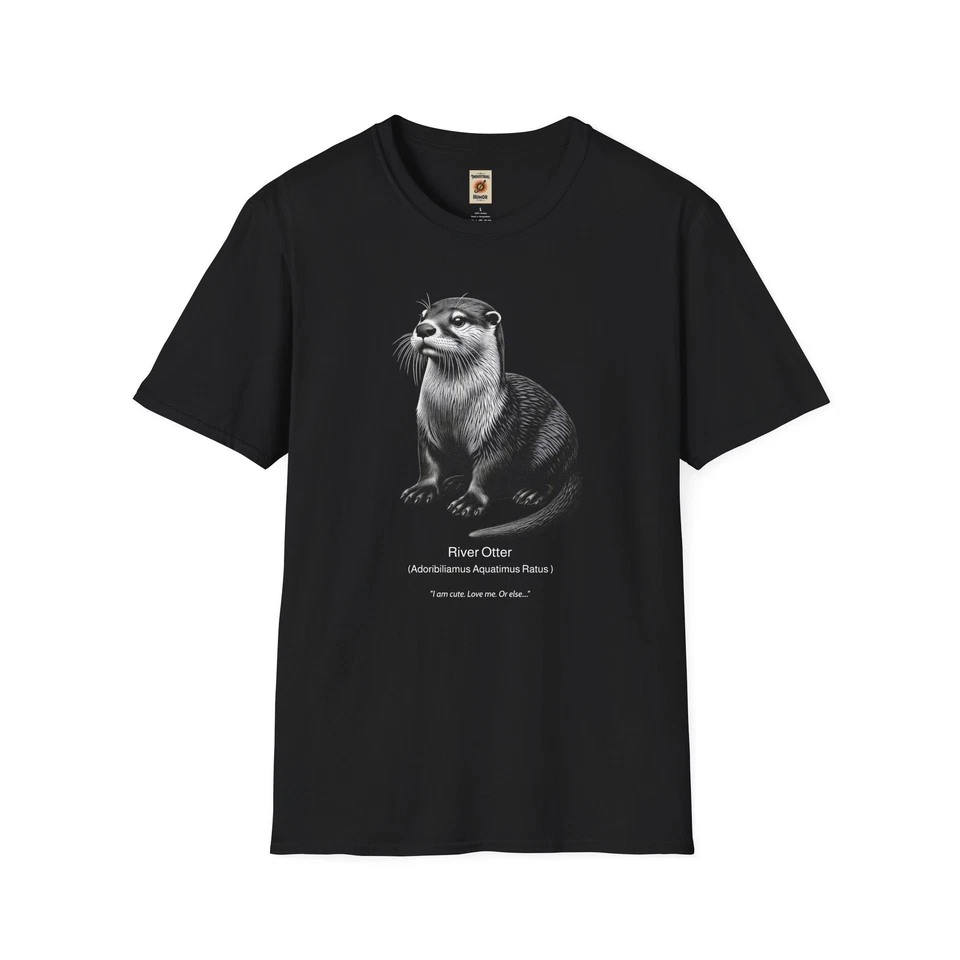 Camiseta River Otter Unisex, Camiseta Amante de la Naturaleza, Regalo, Vida Silvestre, Negra Foto 1 de 1