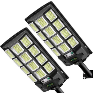 Solar Street Lights Outdoor: Dusk to Dawn Solar Parking Lot Lights with 3 Mod... - Picture 1 of 8