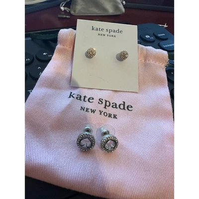 Aretes Kate Spade New York dos pares chapados en oro rosa brillante y plata Foto 1 de 2
