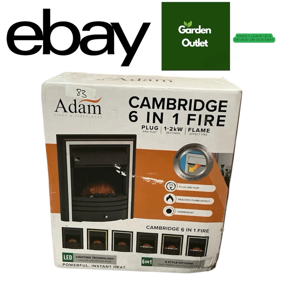Adam Cambridge 6-in-1 Electric Fire Black - Image 1 of 1