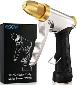 Garden Hose Nozzle 100% Heavy Duty Metal, Full Brass Nozzle & ABS Non-slip Er... - Picture 1 of 8