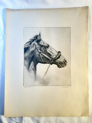 Arte de carreras de caballos vintage impresión original de R.H. Palenske “Whirlaway” 18x12 Foto 1 de 4