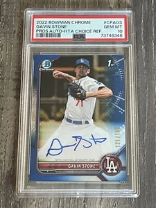 Gavin Stone 2022 Bowman Chrome Auto Blue Refractor PSA 10 Dodgers ROY? - Picture 1 of 2