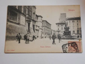 ***BOLOGNA - PIAZZA NEPTUNO*** TRAVELED/ANIMATED (1905) - Picture 1 of 2
