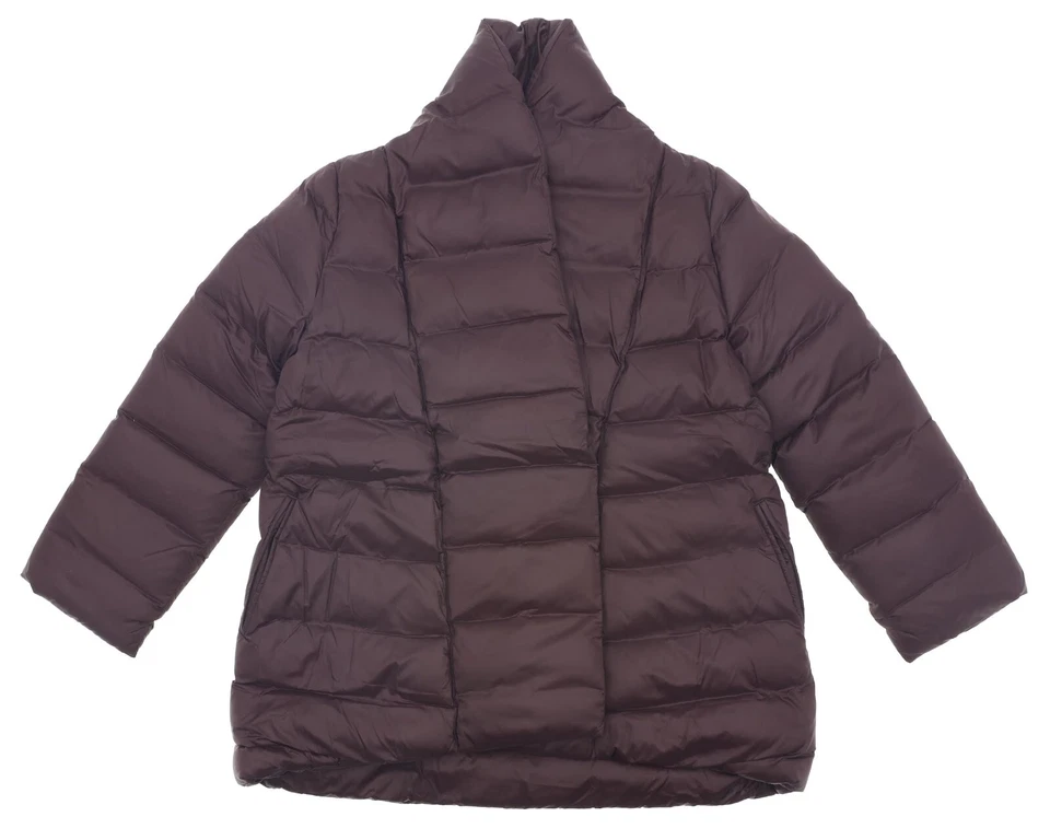 Eileen Fisher Shawl Collar Down Purple Coat Size 2x Plus