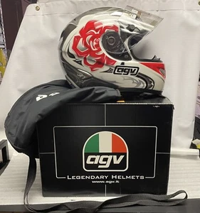 AGV ROSSO TI-TECH EVO BSI HELMET - WHITE RED GUN METAL BIANCA - XXL - Picture 1 of 7