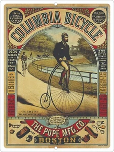 Letrero de bicicleta Columbia publicidad retro letrero de metal 9x12 NUEVO - Imagen 1 de 3