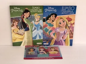 3 Disney Princess Coloring Activity Books & 3pk Crayons Mulan Rapunzel Gift Set - Picture 1 of 12