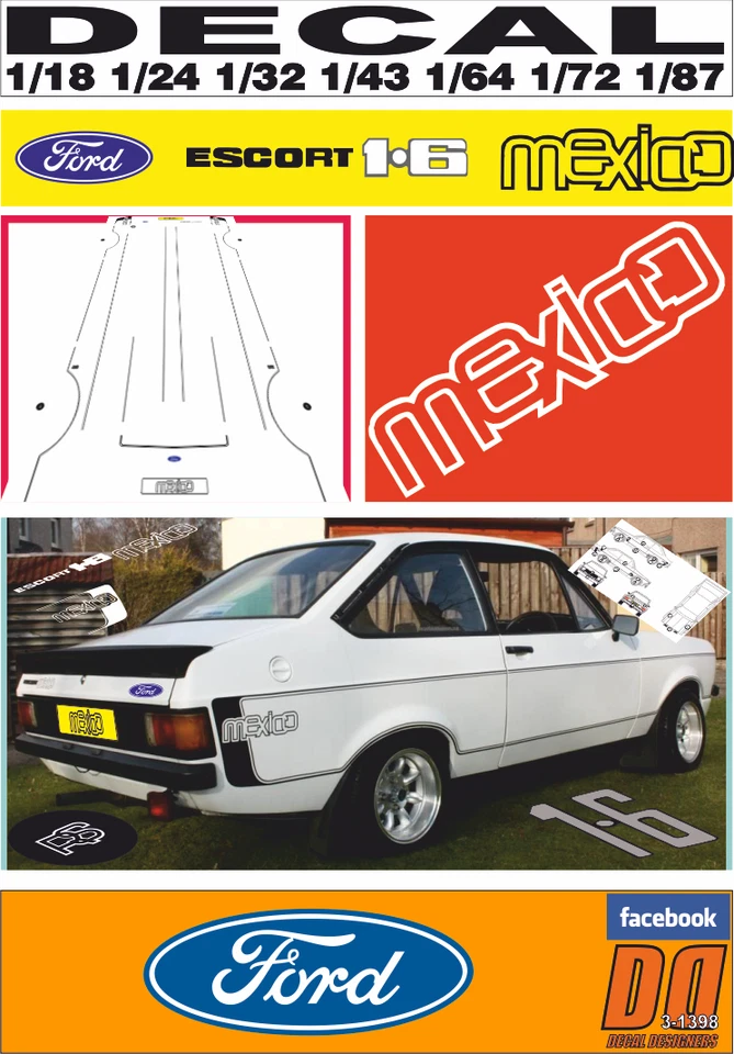 DECAL FORD ESCORT MK II MEXICO (06) - Image 1 of 1