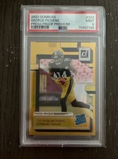 2022 Panini Donruss PRESS PROOF PREMIUM GOLD GEORGE PICKENS STEELERS #323 PSA 9