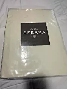 New Sferra Harrow Round Tablecloth 90" plain mitered hem color: oyster (ivory) - Picture 1 of 3