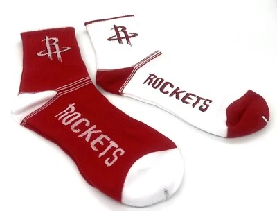 2 pairs Houston Rockets basketball crew socks men/boys 6.5-10.5 Red/white - Image 1 of 4