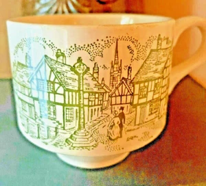 6 Green Vintage Toile English Ironstone Transferware Teacups Broadhurst Co. - Picture 1 of 5