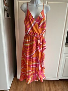 NEU Damen Kuscheliges Sommerkleid leuchtende Farben X-Small Chloe Style Sherbert Print - Bild 1 von 9