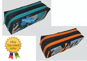 Pencil Case Large Double Zip Fabric Ideal For School/College/Uni.- Make up Bag - Picture 1 of 4