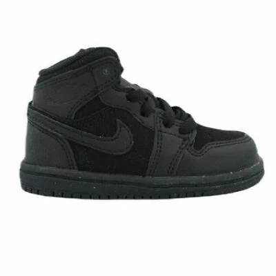 Nike Air Jordan 1 Retro Phat GS Mid-Top Sneakers Boys 7 W 8.5 Triple Black - Image 1 of 4