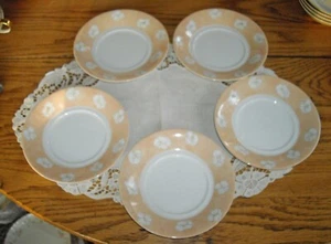 Mikasa PANSY PEACH 6" Plates Japan L5755 ~ Set of 5 ~ - Picture 1 of 7