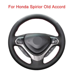 Non-slip Durable Black Leather Car Steering Wheel Cover For Honda Spirior Accord - Picture 1 of 8