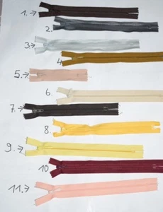 Spiralen REIßVERSCHLUSS nicht teilbar Länge ab ca.11 CM Gelb Braun Grau Rosa - Bild 1 von 12