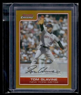 2006 Bowman Chrome Gold Refractor #173 Tom Glavine /50 Mets HOF - Image 1 of 2