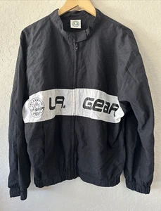  LA Gear Windbreaker Jacket Full Zip Nylon Black Men’s Size Small Vintage 80s - Picture 1 of 8