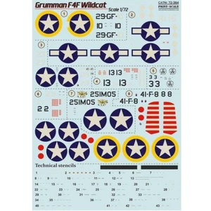 Print Scale 72-384 Decal for airplane 1:72 Grumman F4F Wildcat Waterslide decals - Picture 1 of 24