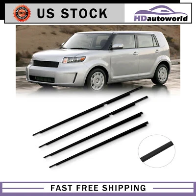 For 2008-2015 Scion xB Weatherstrip Window Moulding Trim Seal Belt 4 Piece Kit - Image 1 of 4