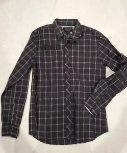 Harley Davidson Mens Size Medium Black Plaid Button Down Shirt Logo - Picture 1 of 6