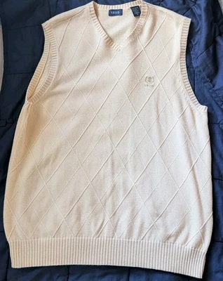 Chaleco suéter tejido amarillo IZOD para hombre - talla M Foto 1 de 4