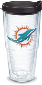 Made in USA Double Walled NFL Miami Dolphins Insulated Tumbler Cup Keeps Drin... - Picture 1 of 8