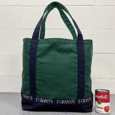 Barco e sacola de lona de algodão verde azul grande clássica vintage costeira preppy - Imagem 1 de 4