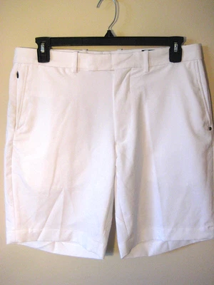 EUC- RLX Ralph Lauren TAILORED FIT Size 34 w/9" Inseam White Flat Front Shorts - Image 1 of 4