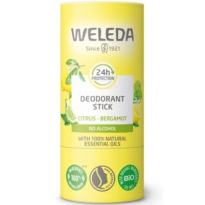 WELEDA Citrus & Bergamot 24h Protection Alcohol Free Solid Deodorant 50g *NEU*