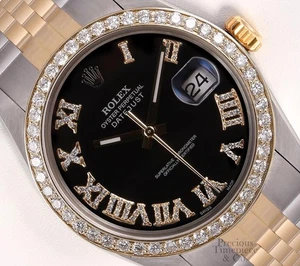 Rolex Datejust 36mm 18K Bicolor Jubilee Diamond Bezel Black Diamond Roman Dial - Bild 1 von 5