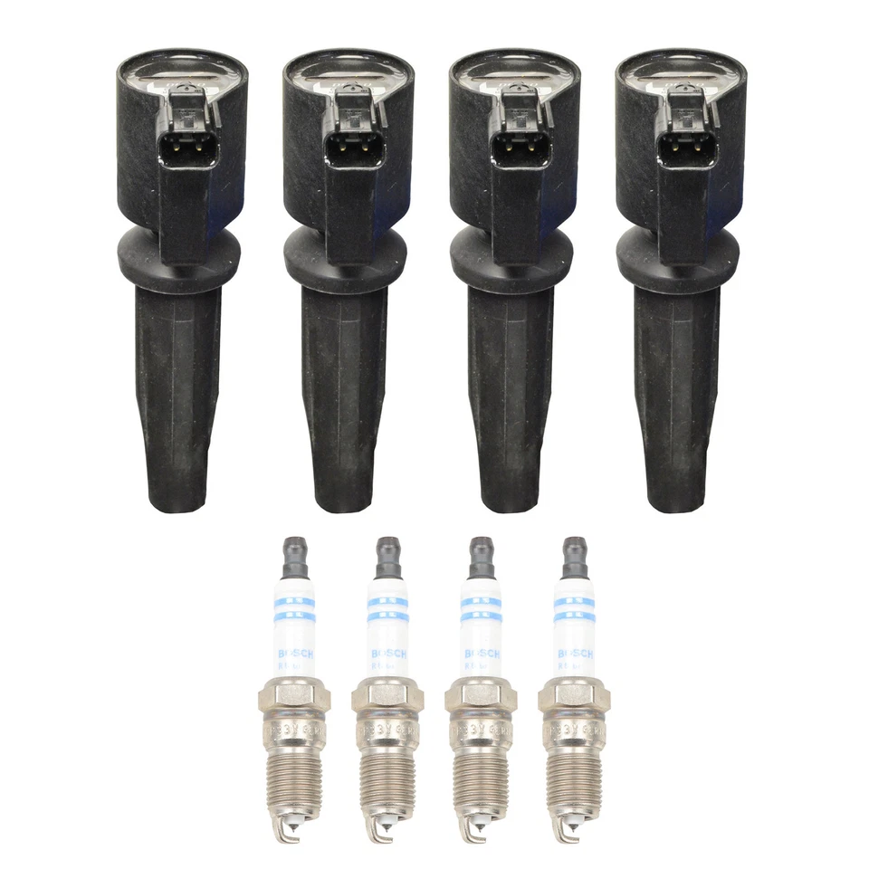 Denso 4 点火线圈 4 博世白金火花塞套件适用于 Focus 3 6 Tribute L4 — 第 1/1 张图片