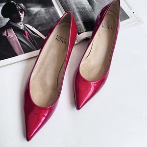 Stuart Weitzman Red Patent Leather Kitten Heel Pumps Size 9 - Picture 1 of 13