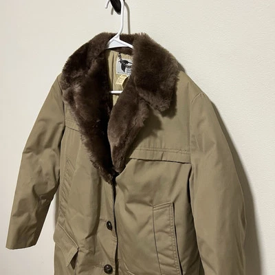 Chaqueta de piel Orvis vintage años 80 para mujer 12 cremallera completa plumón de ganso hecha en EE. UU. gabardina Foto 1 de 4