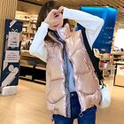 Lady Shiny Gilet Waistcoat Puffer Down Coat Quilted Padded Jackets Parka Fashion