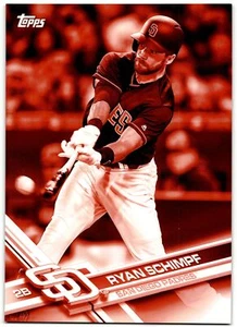 2017 Topps Red Jumbo 5x7 Ryan Schimpf 2/5 San Diego Padres #SD-13 - Picture 1 of 2