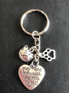  ❤️"Always In My Heart'" Cat Memorial pet loss key ring/bag charm in gift bag - Picture 1 of 4