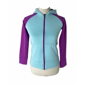 Girl's Medium Hoodie Adidas Blue and Purple Full Zip Fleece Lined - Picture 1 of 7