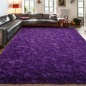 8X10 Large Area Rugs for Living Room, Ultra Soft Purple Big Shag Rug for Bedroom - Picture 1 of 9