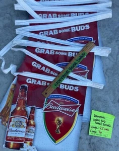 New 21' Budweiser FIFA World Cup Futbol Soccer Vinyl Double Sided Beer Banner - Picture 1 of 5