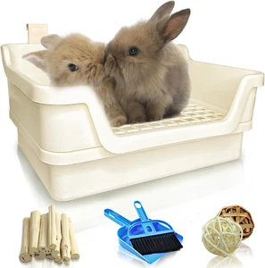 Extra Large Rabbit Litter Box Pet Corner Toilet Small Animal Potty Trainer Hu... - Picture 1 of 1