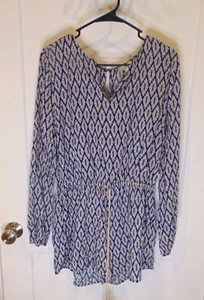 Kori America long sleeve womens short romper NWT blue large - Picture 1 of 8