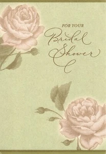 Congratulations A Bridal Wedding Shower Classic Rose Roses Hallmark Card - Picture 1 of 3