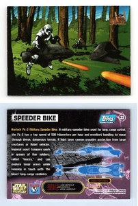 Speeder Bike #33 Star Wars Vehicles 1997 Topps Trading Card - Picture 1 of 1