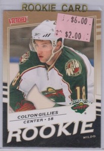 COLTON GILLIES 2008-09 UPPER DECK VICTORY GOLD ROOKIE WILD RC